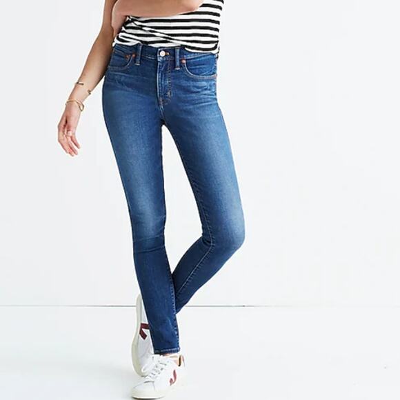 Madewell Denim - Madewell Medium Wash Blue High Rise Skinny Stretch Jeans Womens 27 Ankle Length